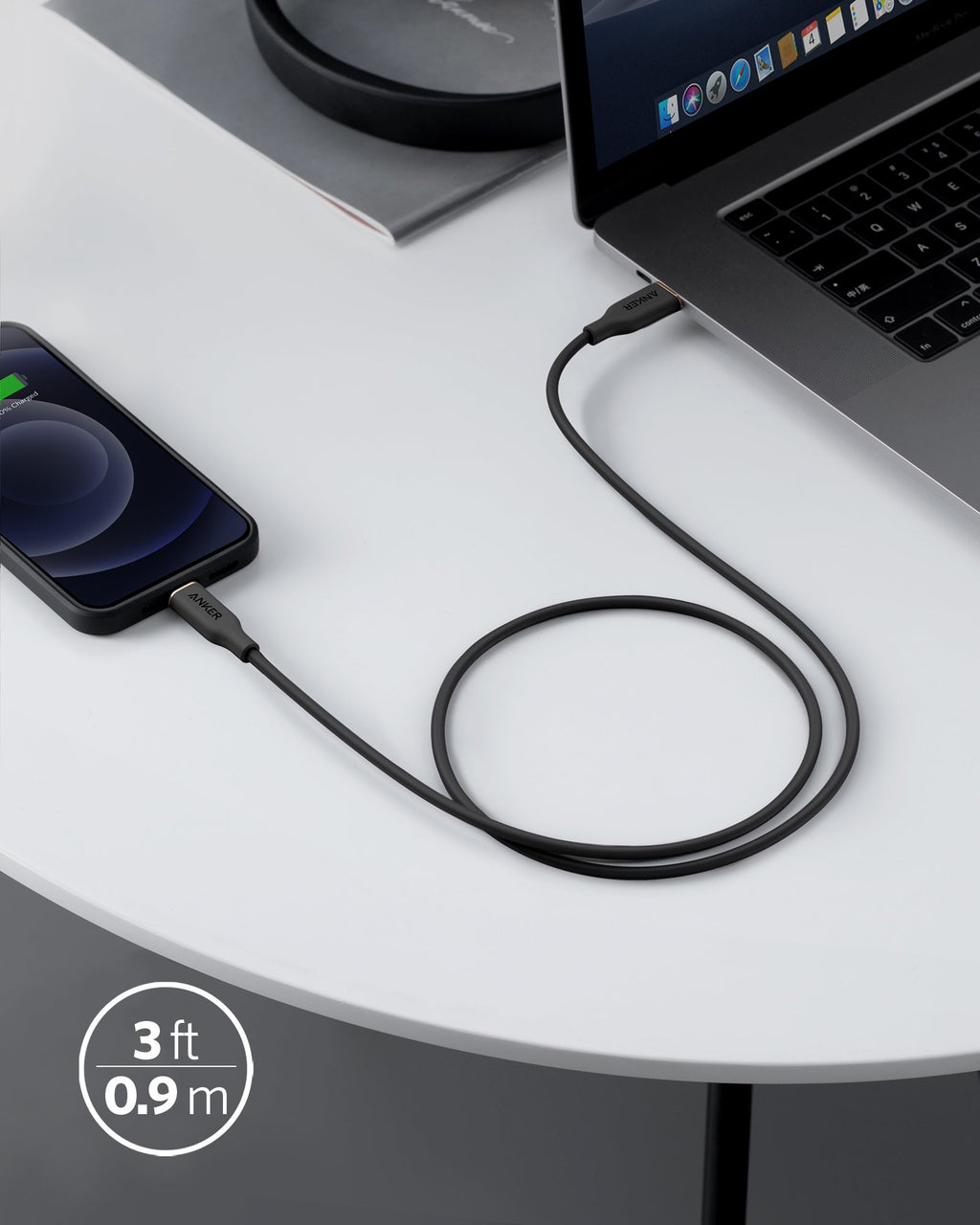 Anker <b>641</b> USB-C to Lightning Cable (Flow, 3 ft Silicone) - The Closet