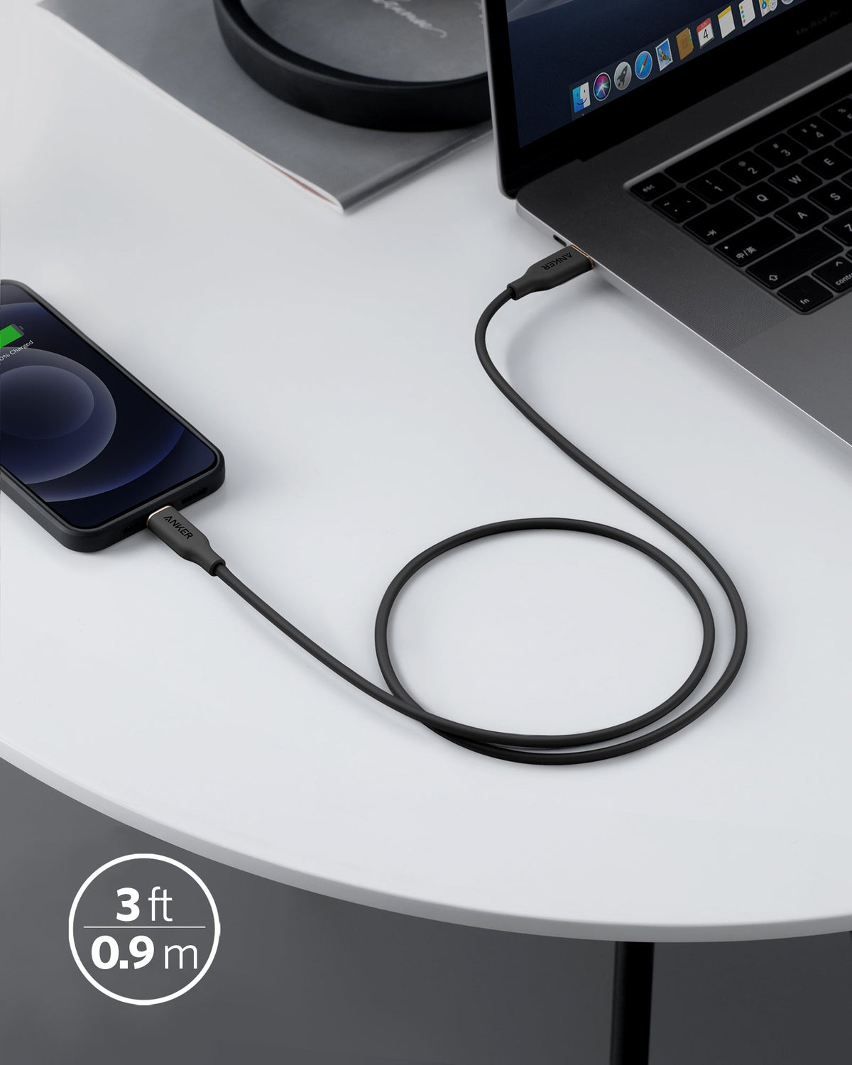 Anker <b>641</b> USB-C to Lightning Cable (Flow, 3 ft Silicone) - The Closet