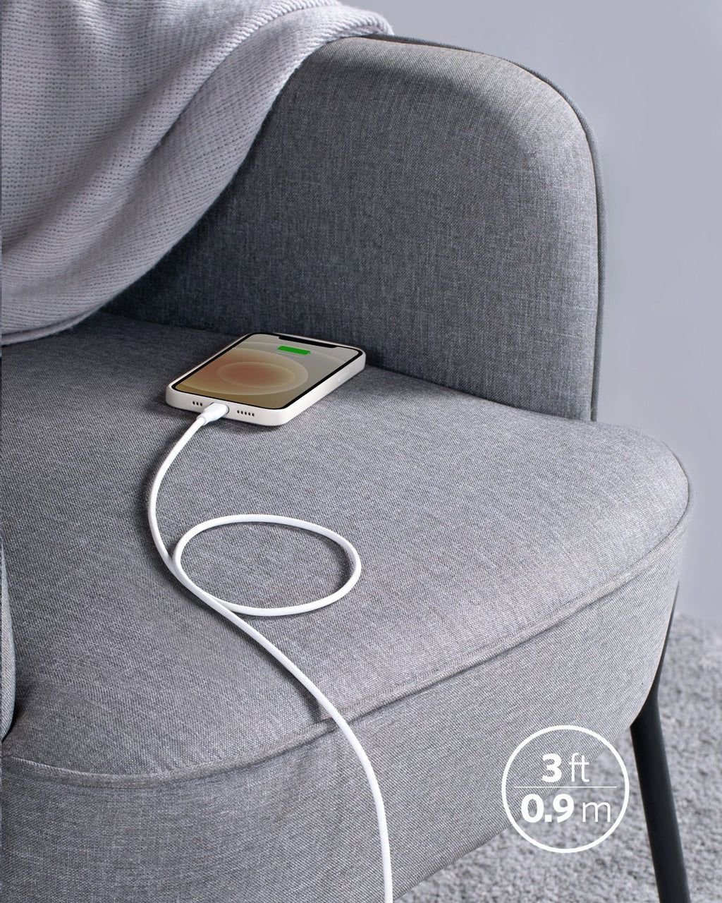 Anker <b>641</b> USB-C to Lightning Cable (Flow, 3 ft Silicone) - The Closet