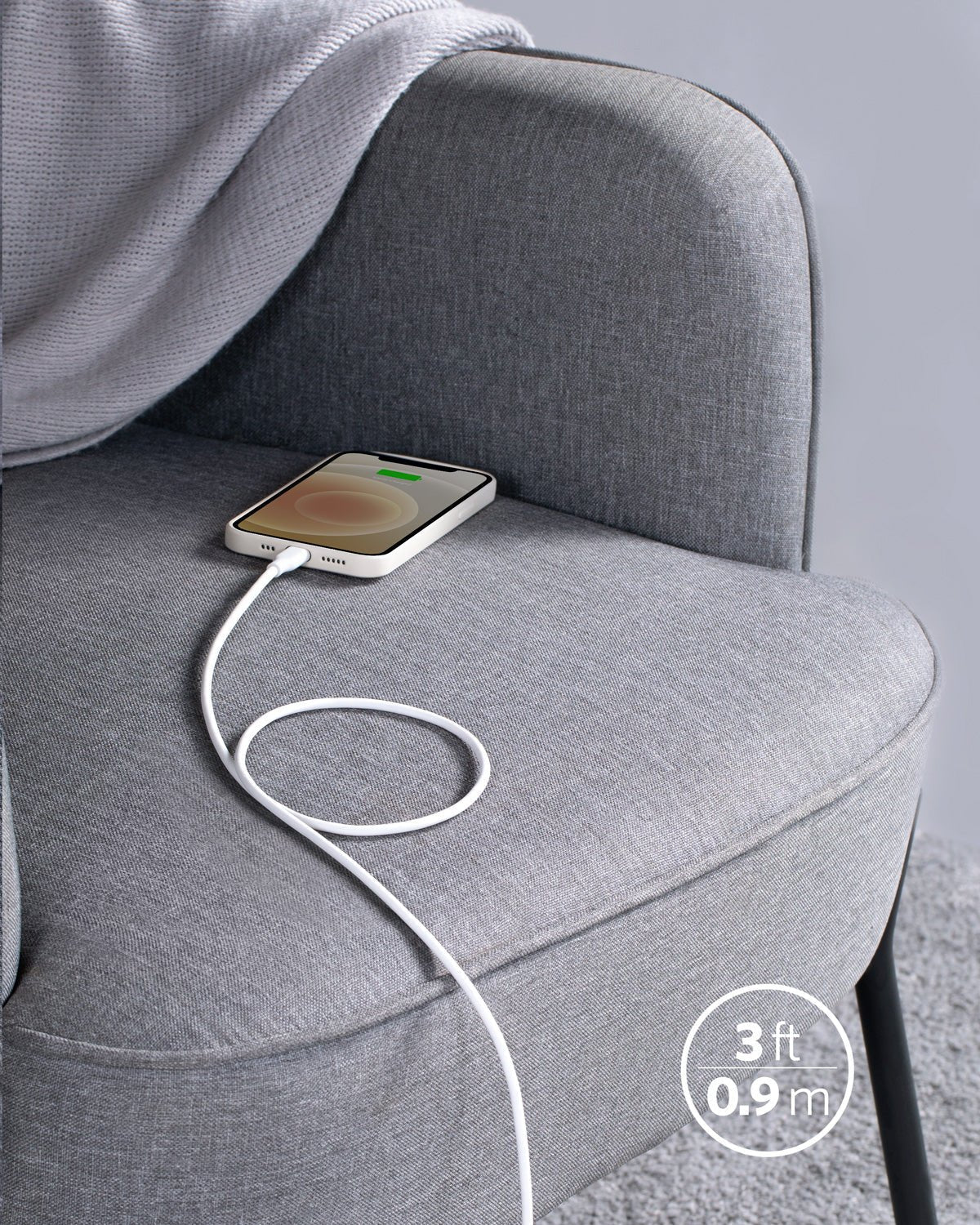 Anker <b>641</b> USB-C to Lightning Cable (Flow, 3 ft Silicone) - The Closet