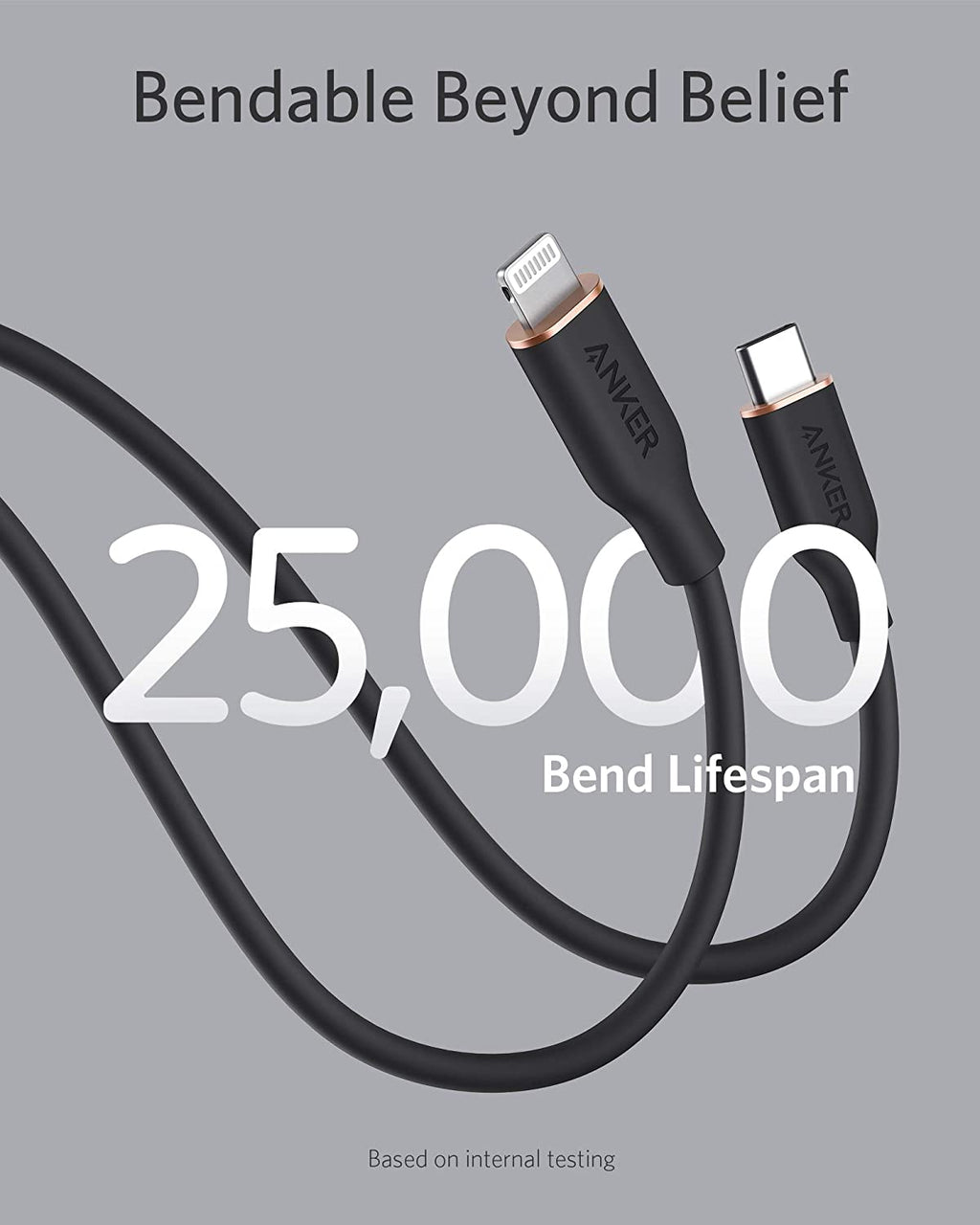 Anker <b>641</b> USB-C to Lightning Cable (Flow, 3 ft Silicone) - The Closet