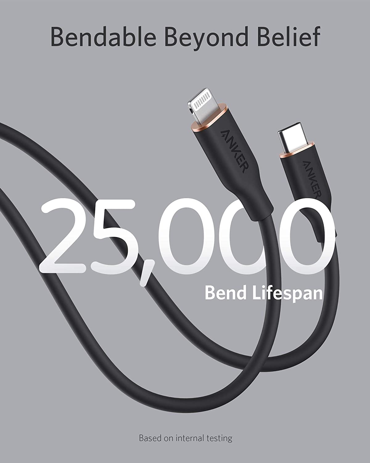 Anker <b>641</b> USB-C to Lightning Cable (Flow, 3 ft Silicone) - The Closet