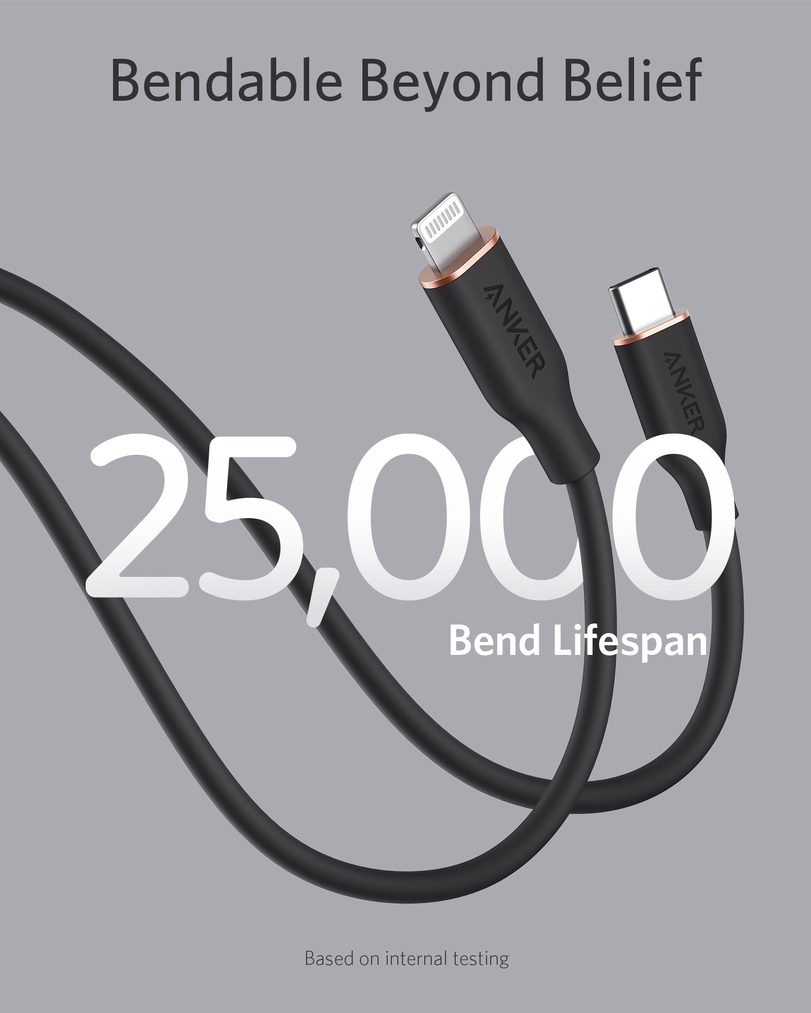 Anker <b>641</b> USB-C to Lightning Cable (Flow, 3 ft Silicone) - The Closet