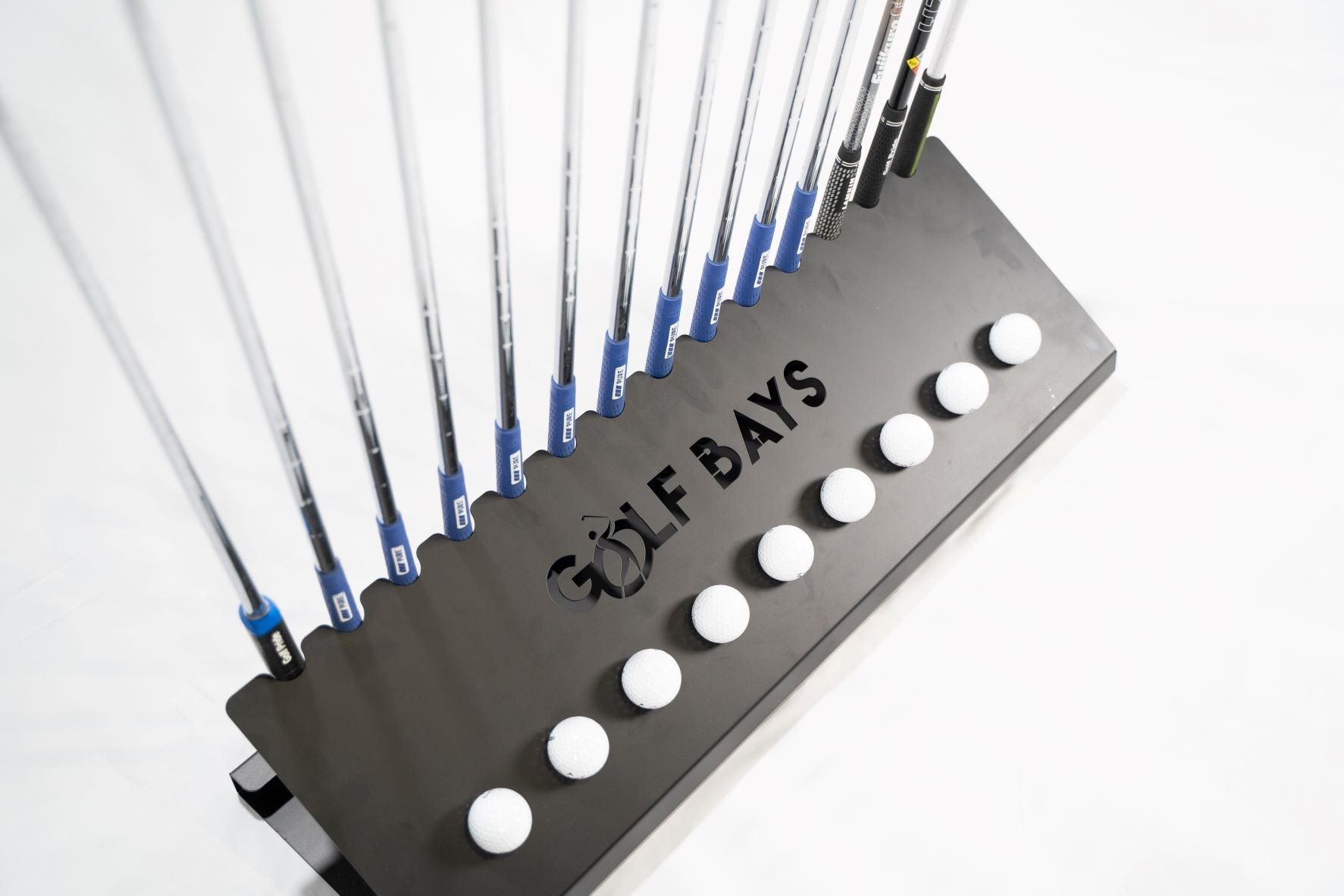 GolfBays Club Display Rack, Holds 14 Clubs & 9 Golf Balls , Indoor Golf Storage - The Closet