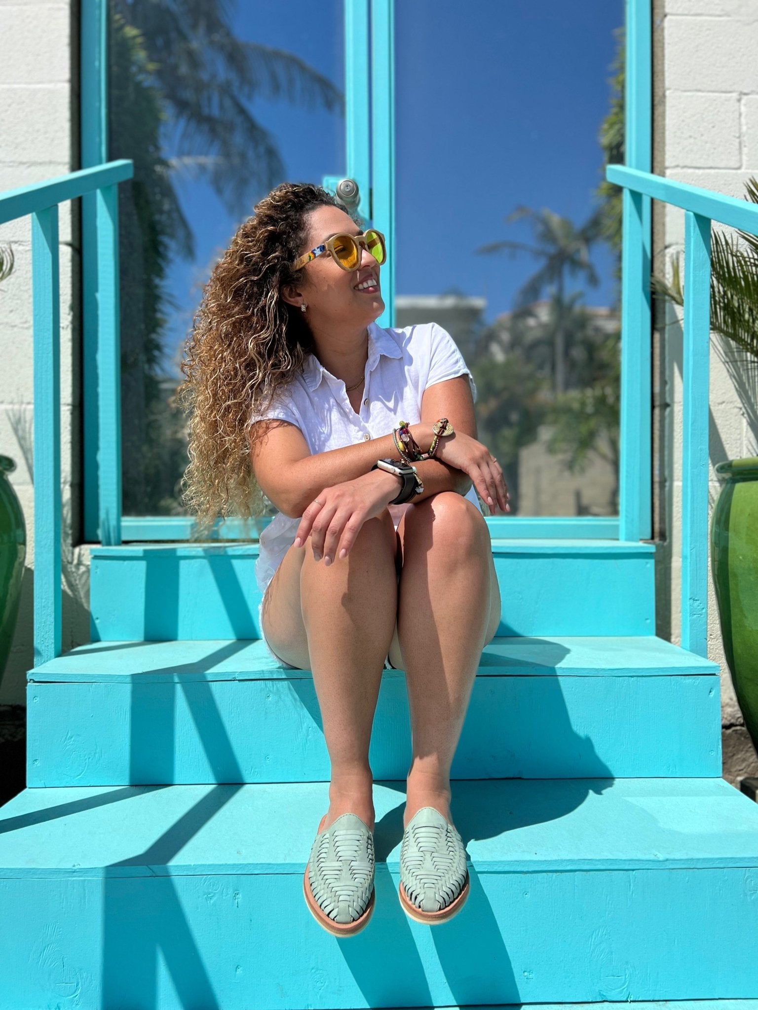 Marbella Huarache Slip-On Teal - The Closet